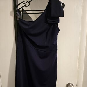 Mid calf navy blue dress